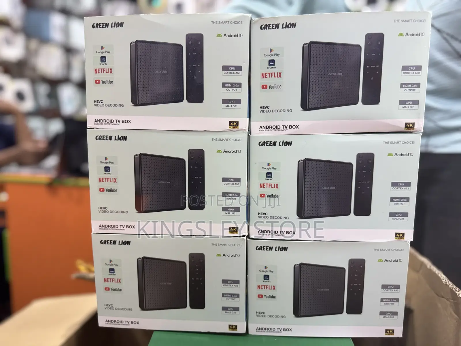 Green Lion Android Tv Box With Remote Control - Black