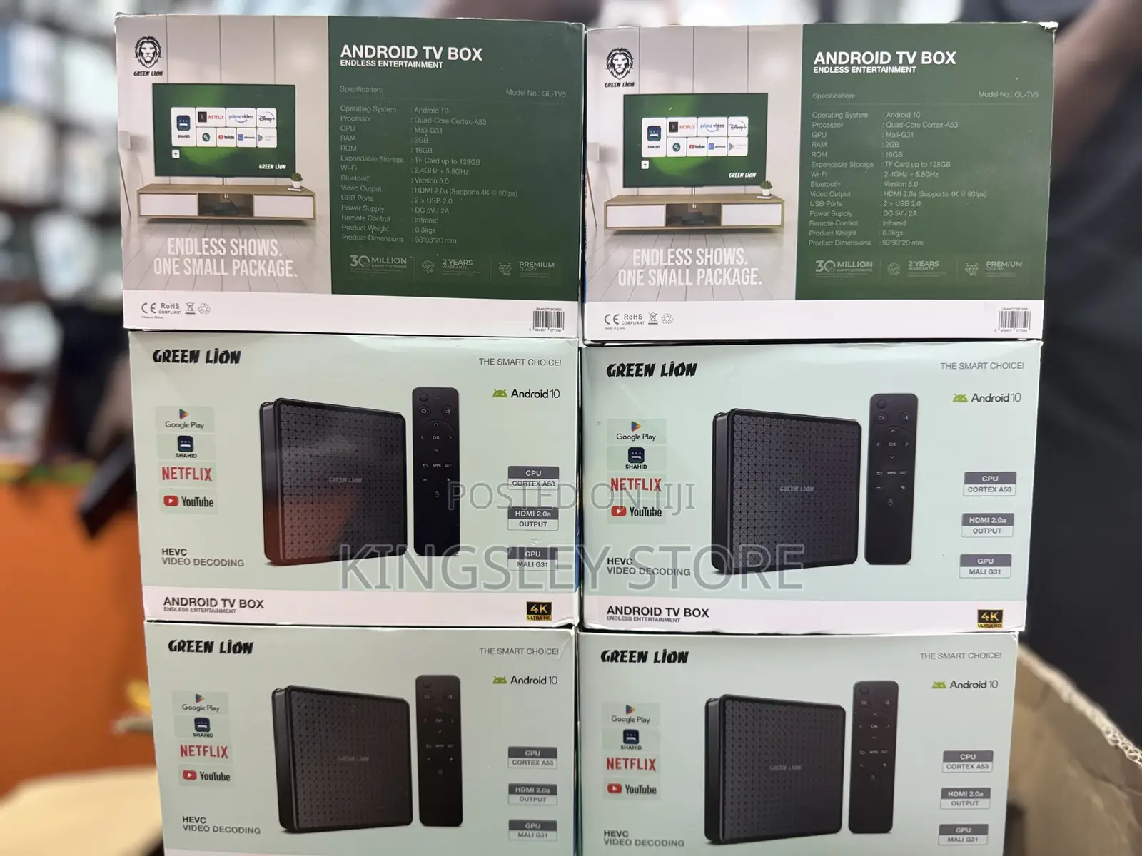 Green Lion Android Tv Box With Remote Control - Black