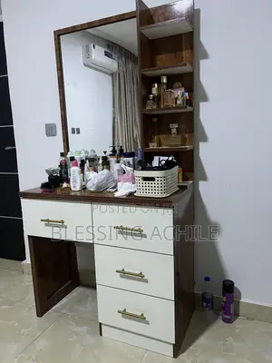 Vanity Dresser With Mirror and Stool