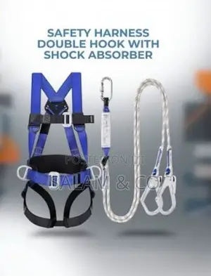 Heavy Duty Full Body Double Hook Safety Harness With Shock Absorber