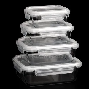 4in1 Lock Fresh Glass Bowl Set With Plastic Lid