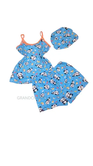 Night Wear Vest Short and Bonnet
