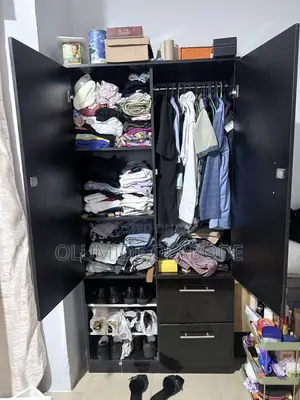 HDF Wardrobe With Mirror 3x6 HDF Black