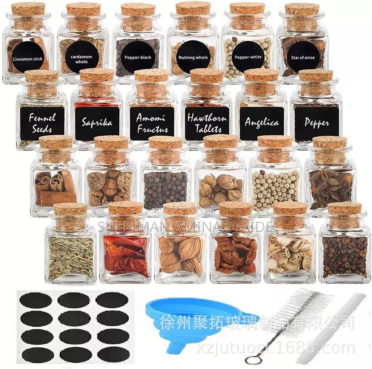 24pc Spice Bottle With Label Sticker