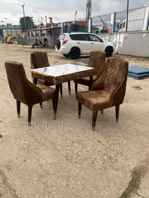 Brand New Top Quality 4 Seaters Cup Chairs With HDF Table Dinning Set