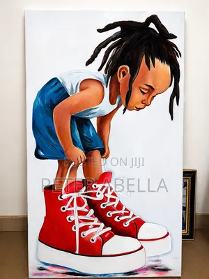 Acrylic Painting of a Little Boy