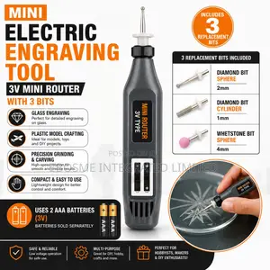 Mini Electric Engraving Tool – 3v Mini Router With 3 Replacement Bits