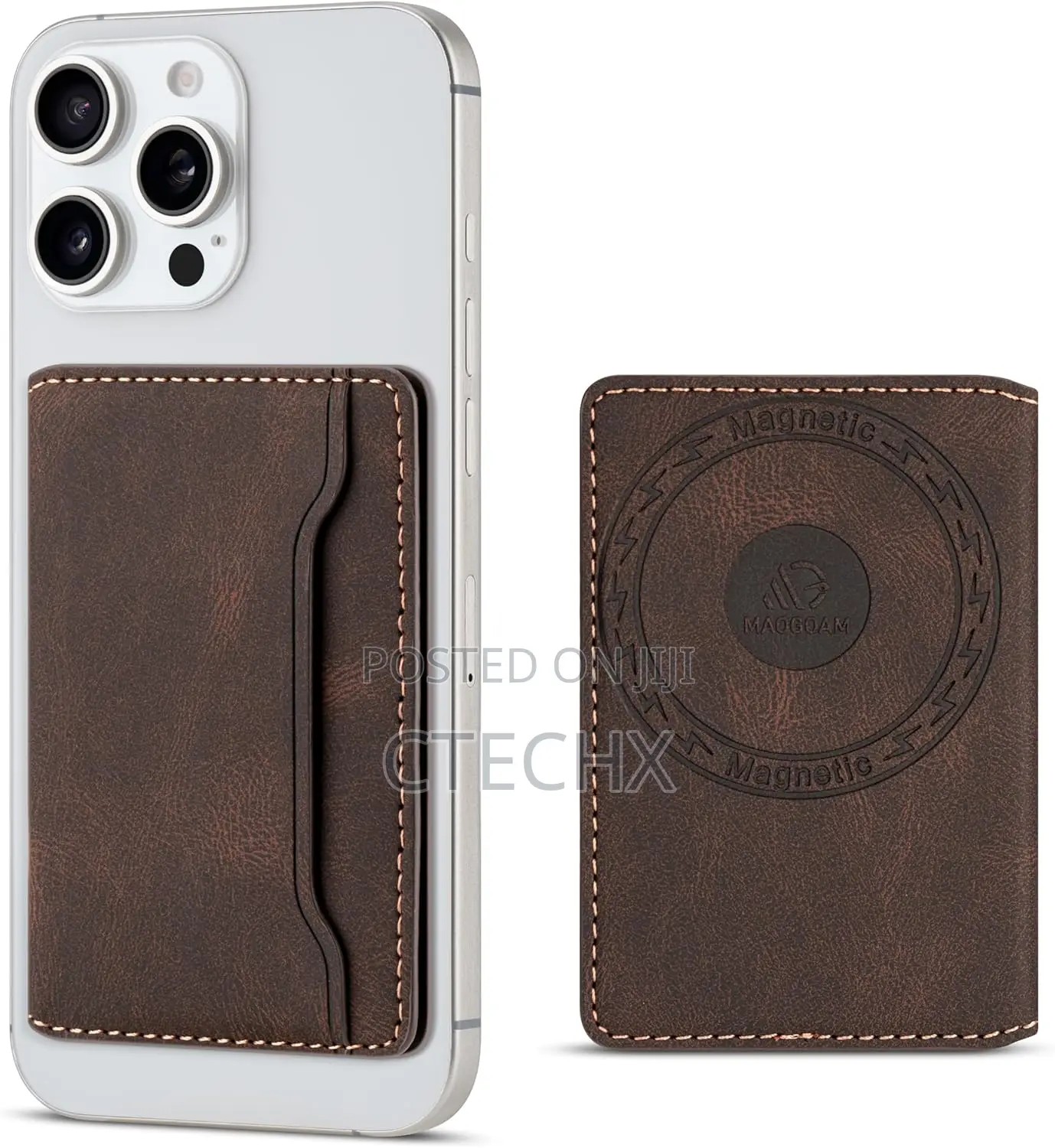 Magsafe Wallet With Privacy Flap for iPhone- Rfid Blocking Leather