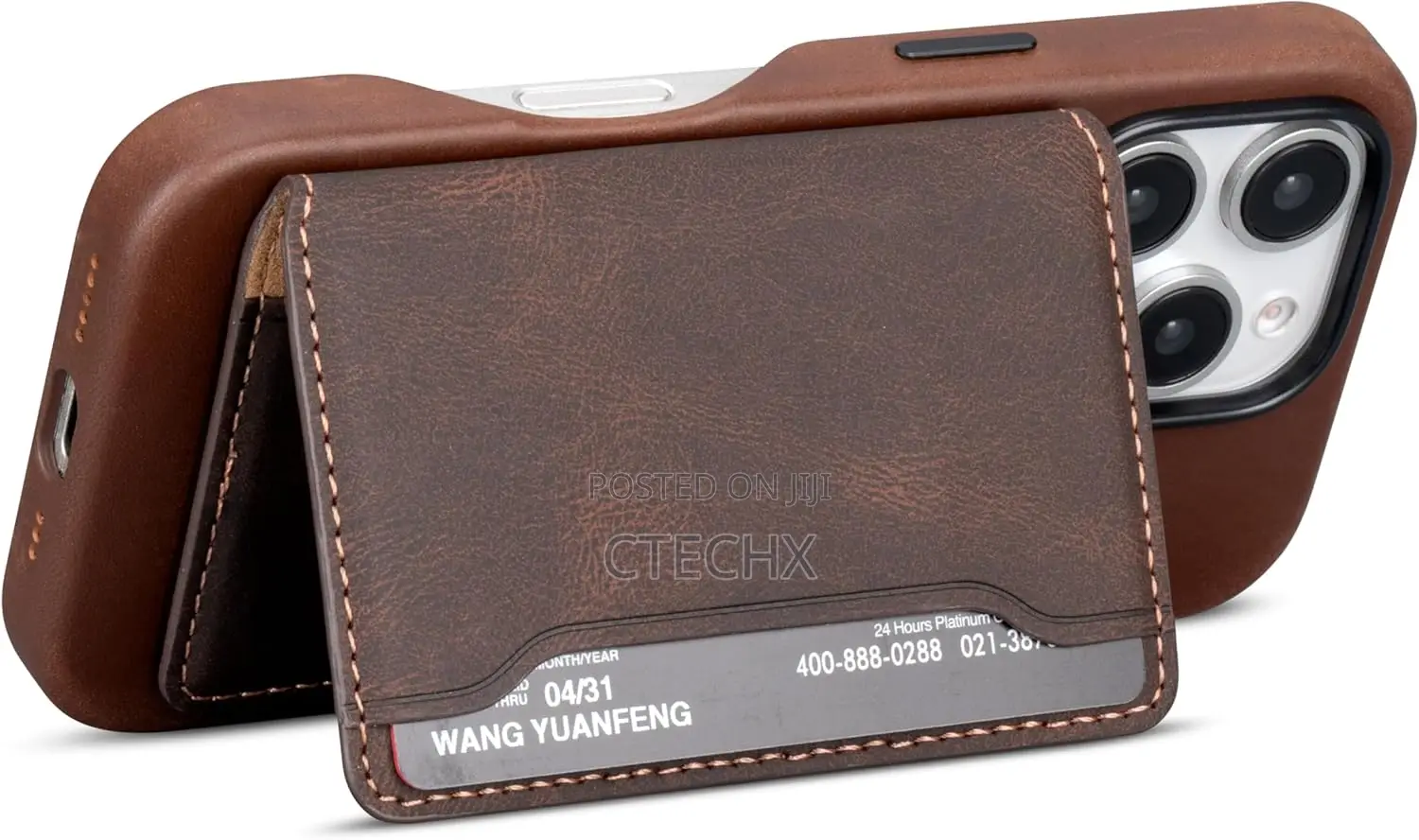 Magsafe Wallet With Privacy Flap for iPhone- Rfid Blocking Leather