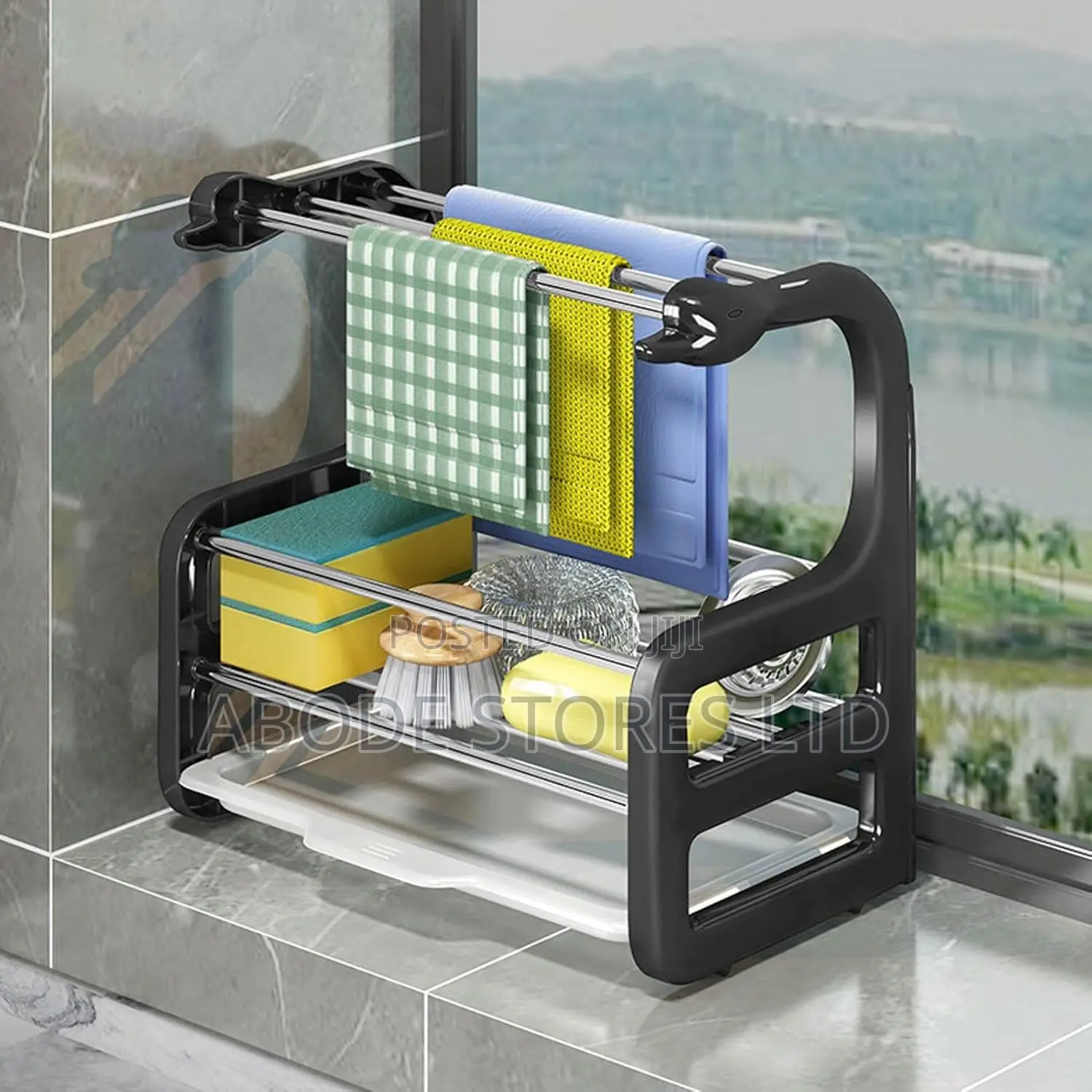 Sponge Holder With Collection Bowl - Sink Caddy Organizer