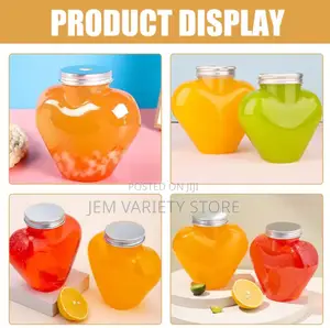 Transparent Heart Shaped Food Grade Plastic Bottles 500ml
