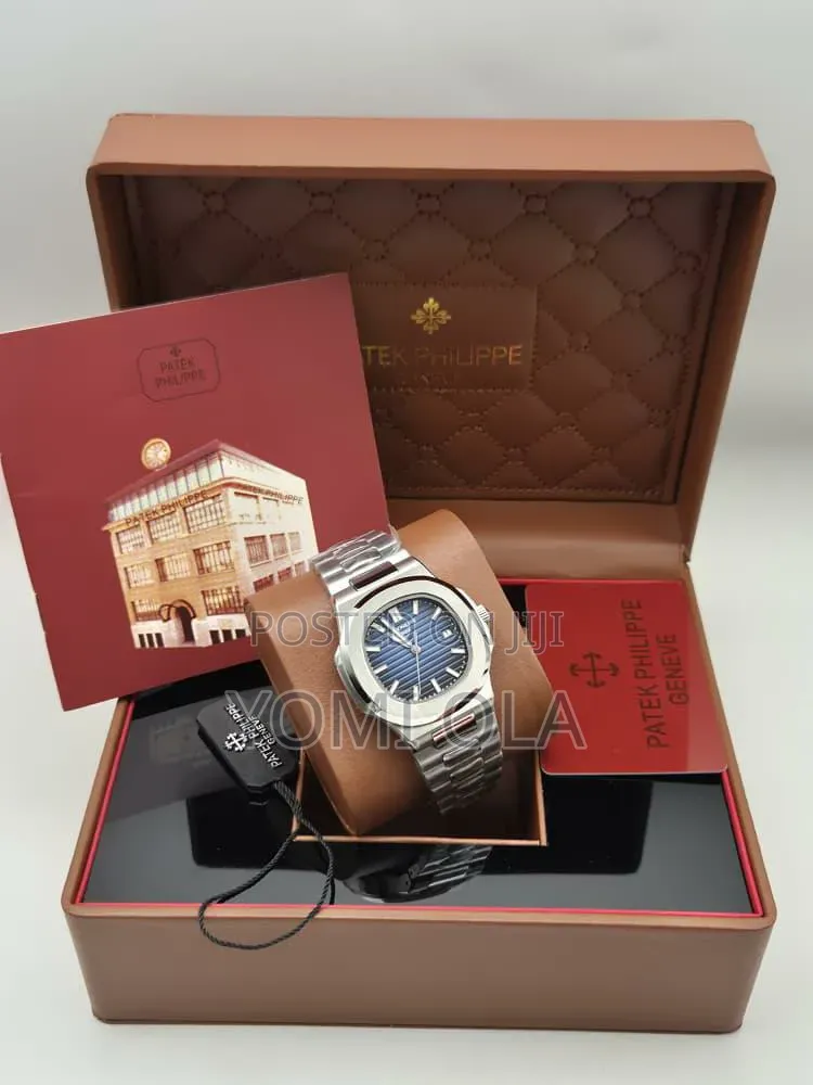 Patek Philippe Blue Dial Silver Wristwatch