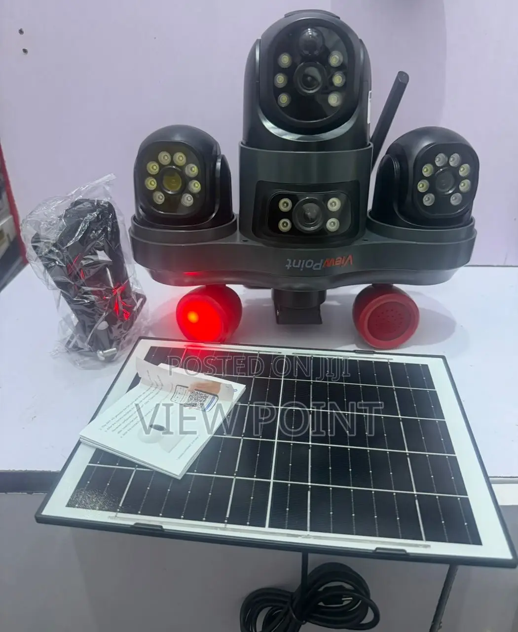 View Point Solar PTZ Camera – 3 Rotating Lenses, Ai Tracking Alarm