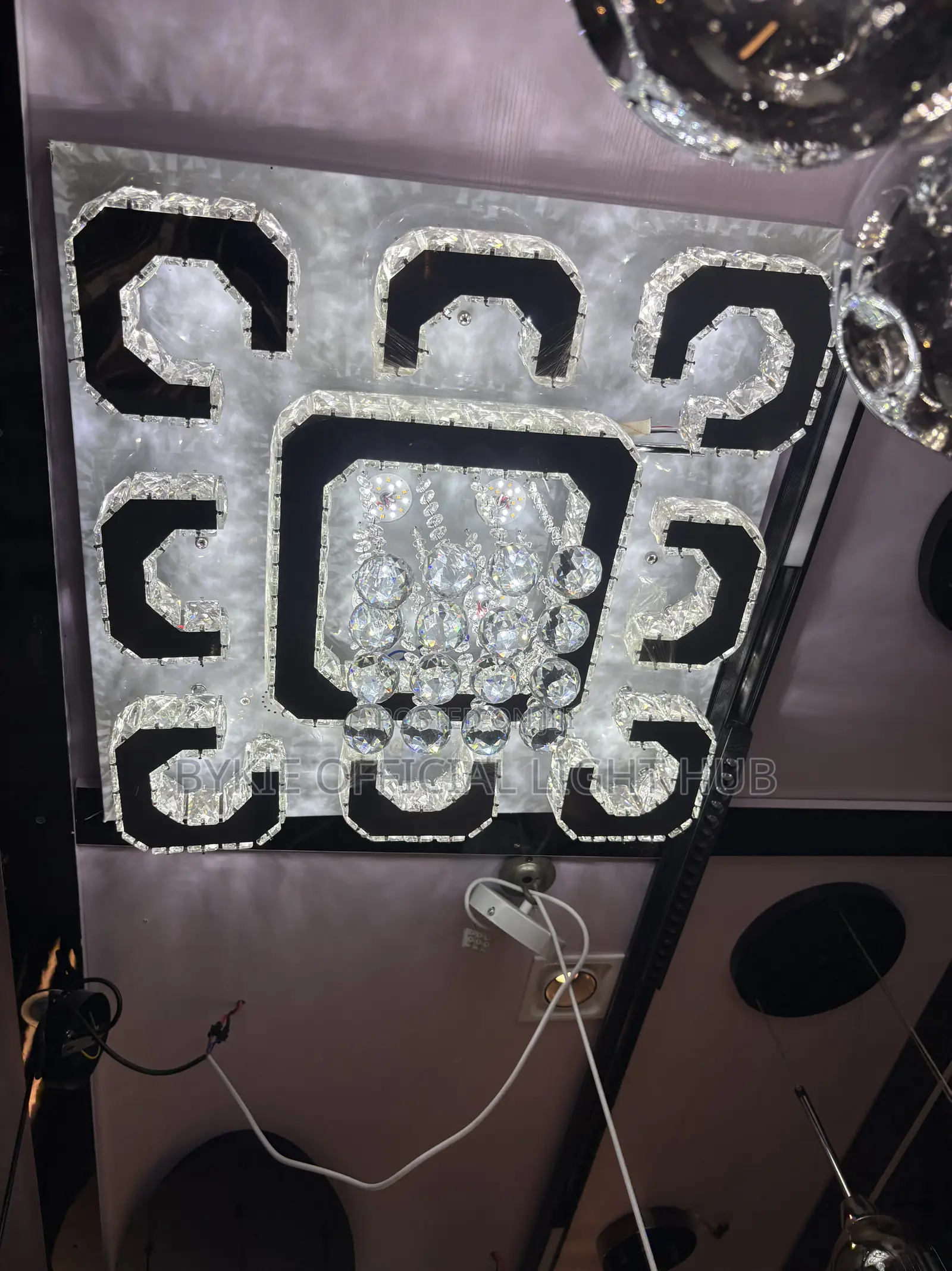 Led Ceiling Flush With Crystals
