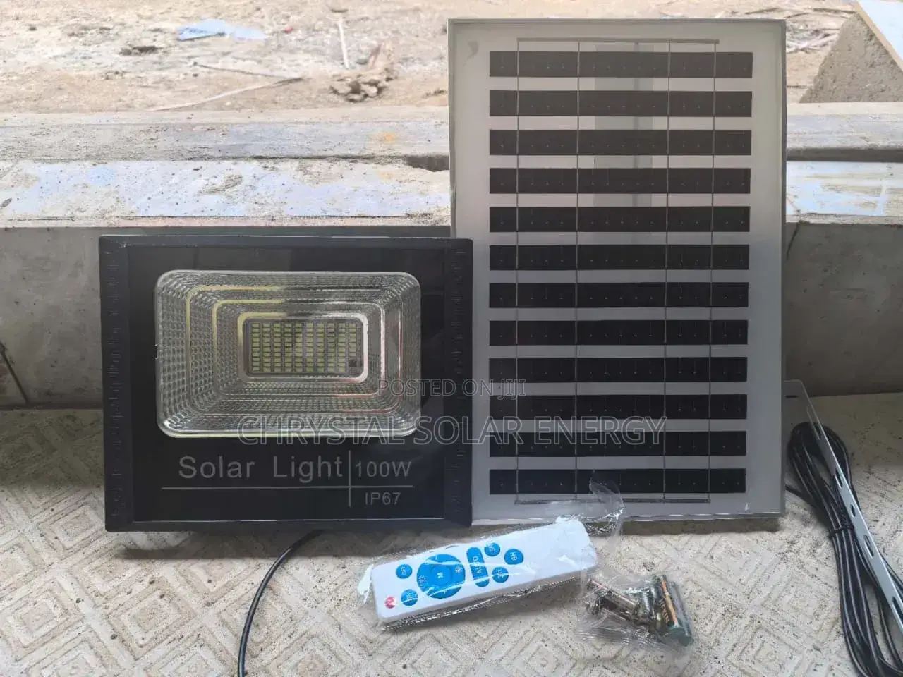 100watts Solar Flood Light With Remote Free Solar Panel.