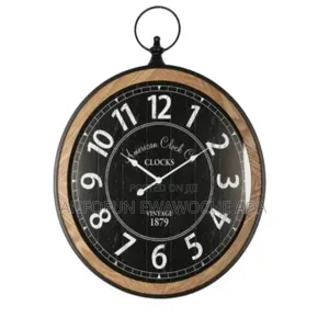 Vintage 1879 – Solid Wood Metal Wall Clock - 58cm