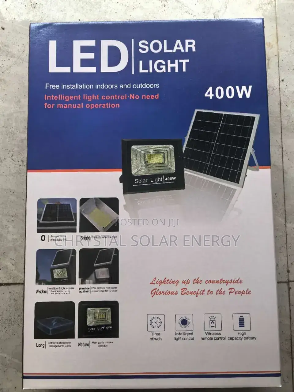 400watts Solar Water Resistance Flood Light With Remote Solar Panel