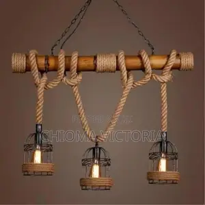 Vintage Style Bamboo Basket Chandelier