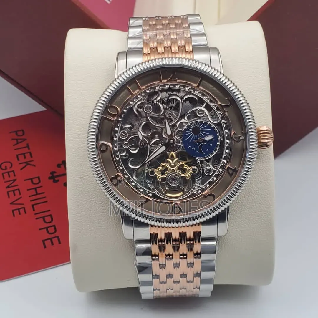 Patek Philippe Inspired Hallow Dial Automatic Chain Watch