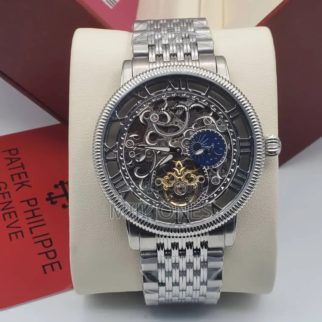 Patek Philippe Inspired Hallow Dial Automatic Chain Watch