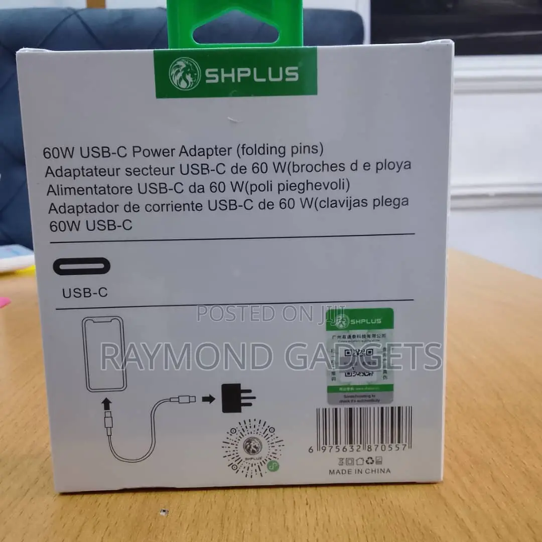 Shplus 60w Usb-C Power Adapter With Usb-C to Lightning Cable iPhone