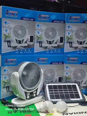 4 In 1 Rechargeable Solar Fan