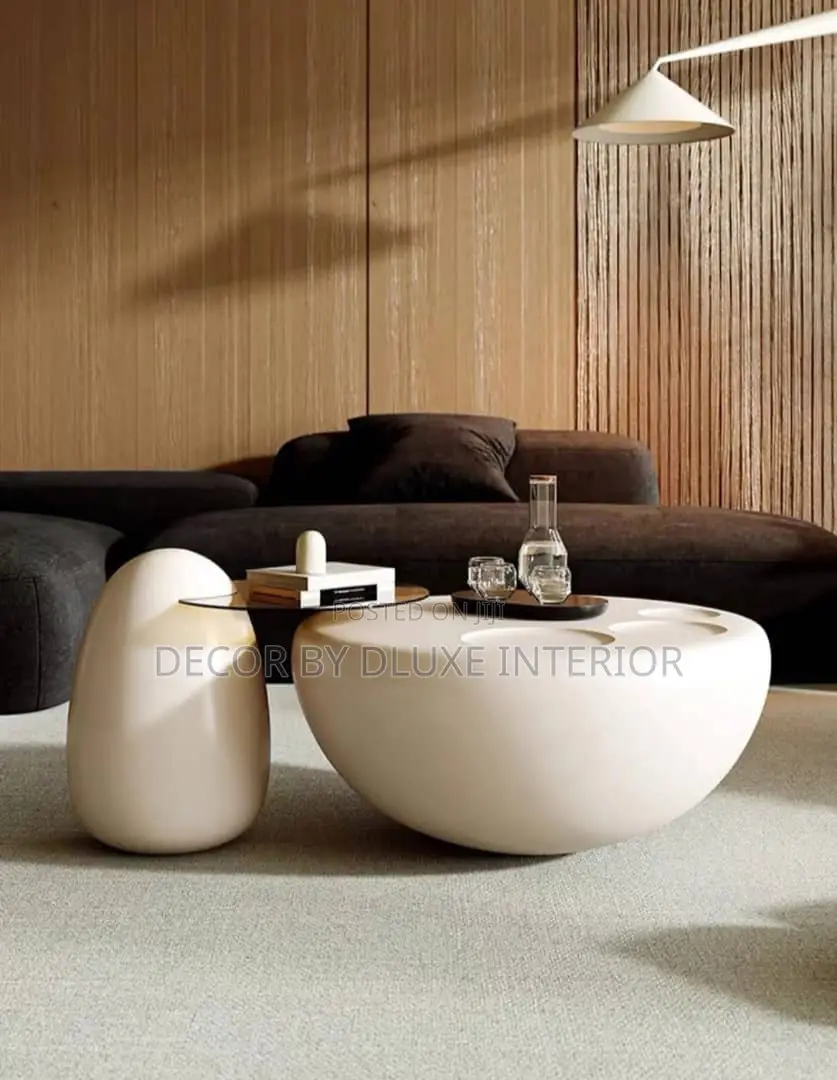 Modern Minimalist Cream Cat Paw Coffee Table