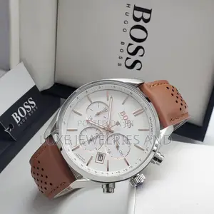 High Quality Hugo Boss Leather Chronograph Watch for Men