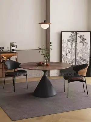 Modern Round Solid Wood 4-Seater Dining Set