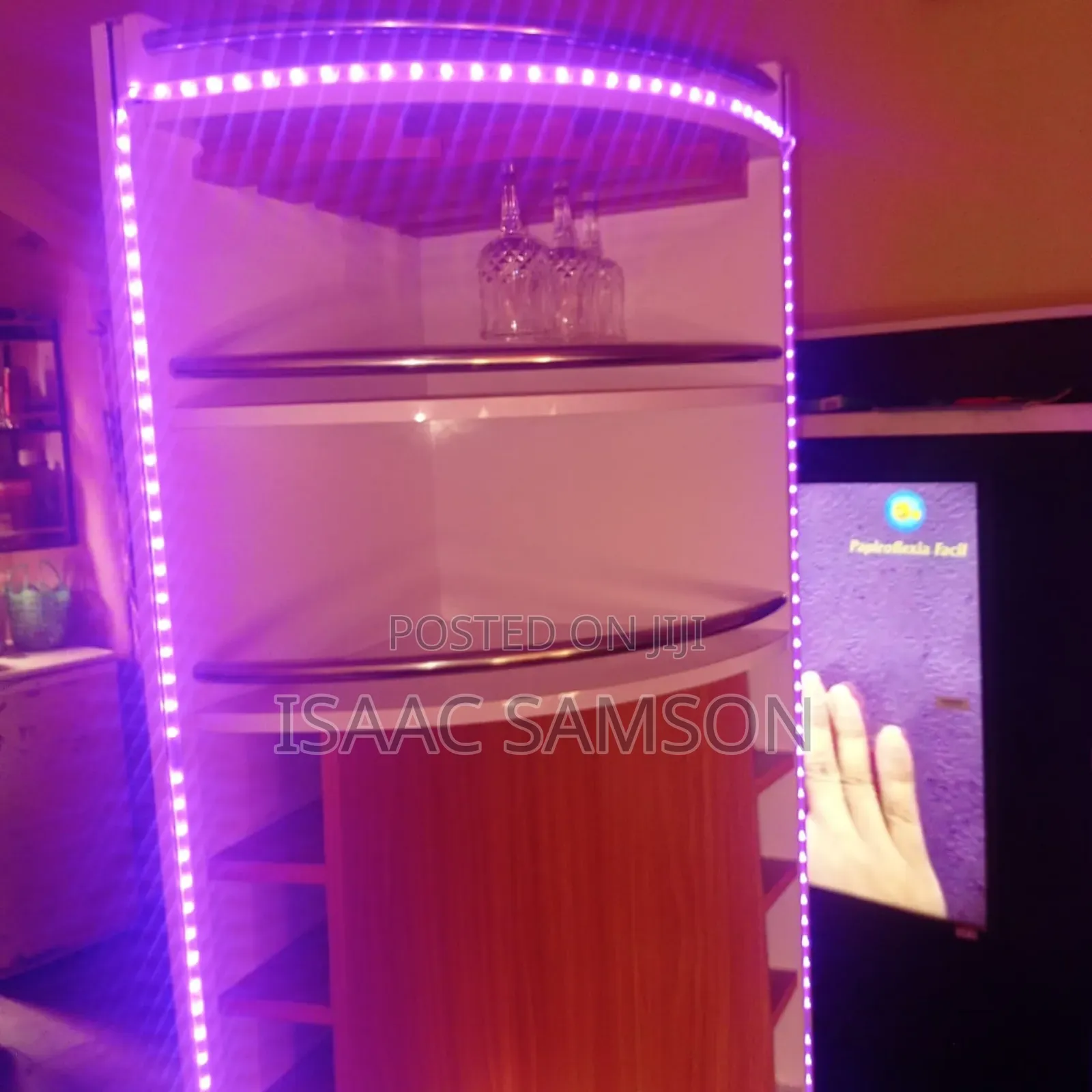 Wine Bar With Edge Lighting