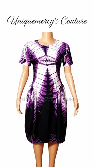 Elegant Purple Tie-Dye Bubble Dress