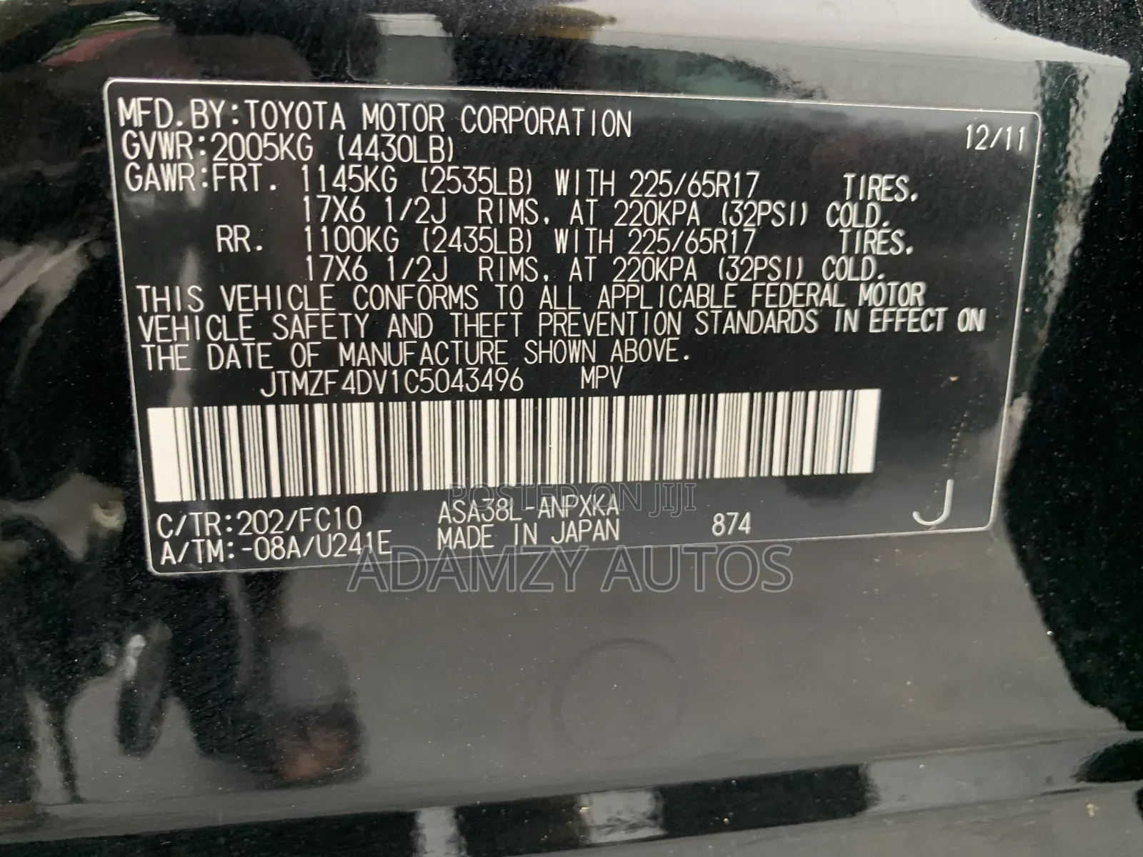 Toyota RAV4 2012 Black