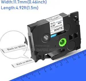 Heat Shrink Tube Label_ Brother Pt Hse231 0.46'' 11.7mm Black on White