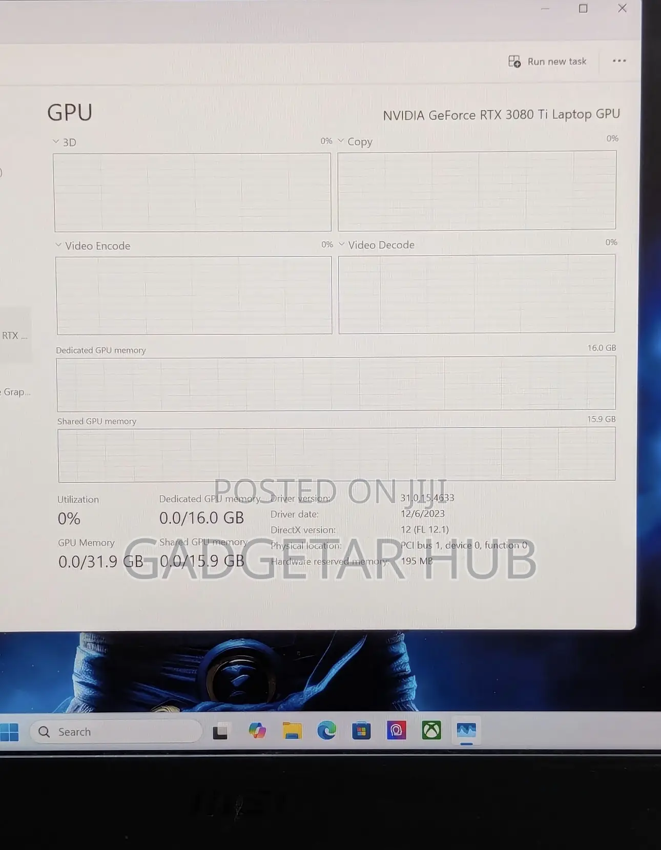 Laptop MSI Vector GP66HX 12UGS 32GB Intel Core i9 SSD 1T