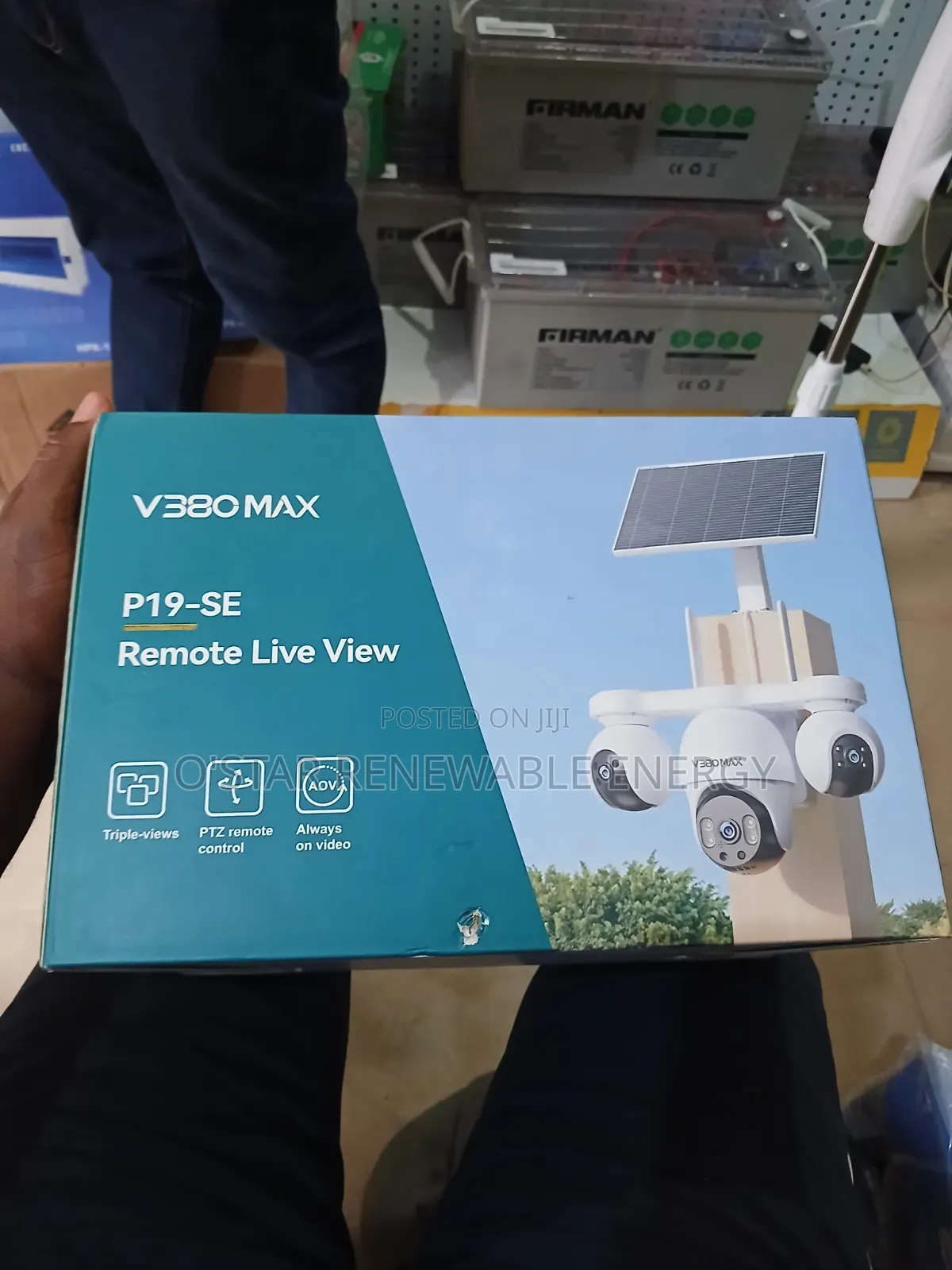 V380 Max 3lens Solar CCTV Camera