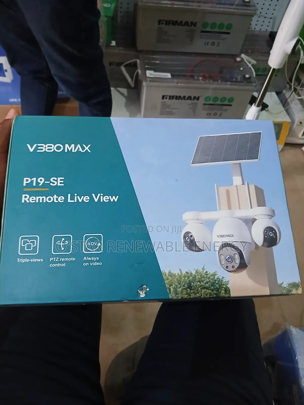 V380 Max 3lens Solar CCTV Camera