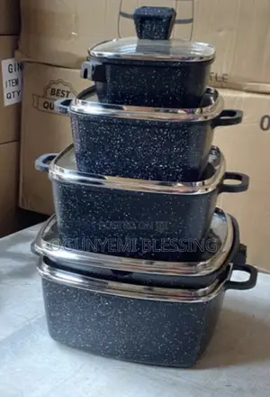 Square Granite-Coated Cookware Set