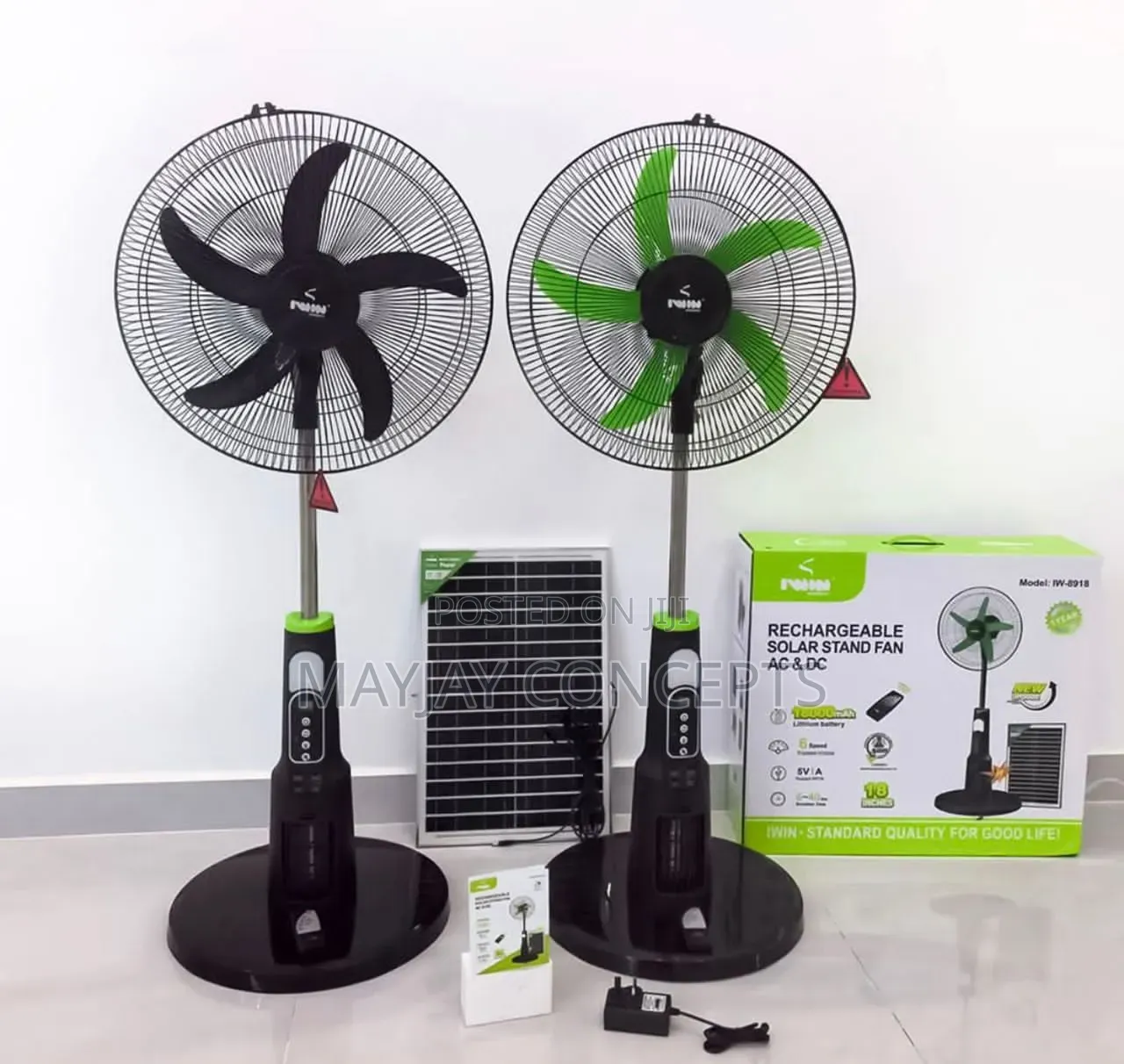 Iwin 18" Solar Rechargeable Fan With Mosquito Killer-●Solar Panel