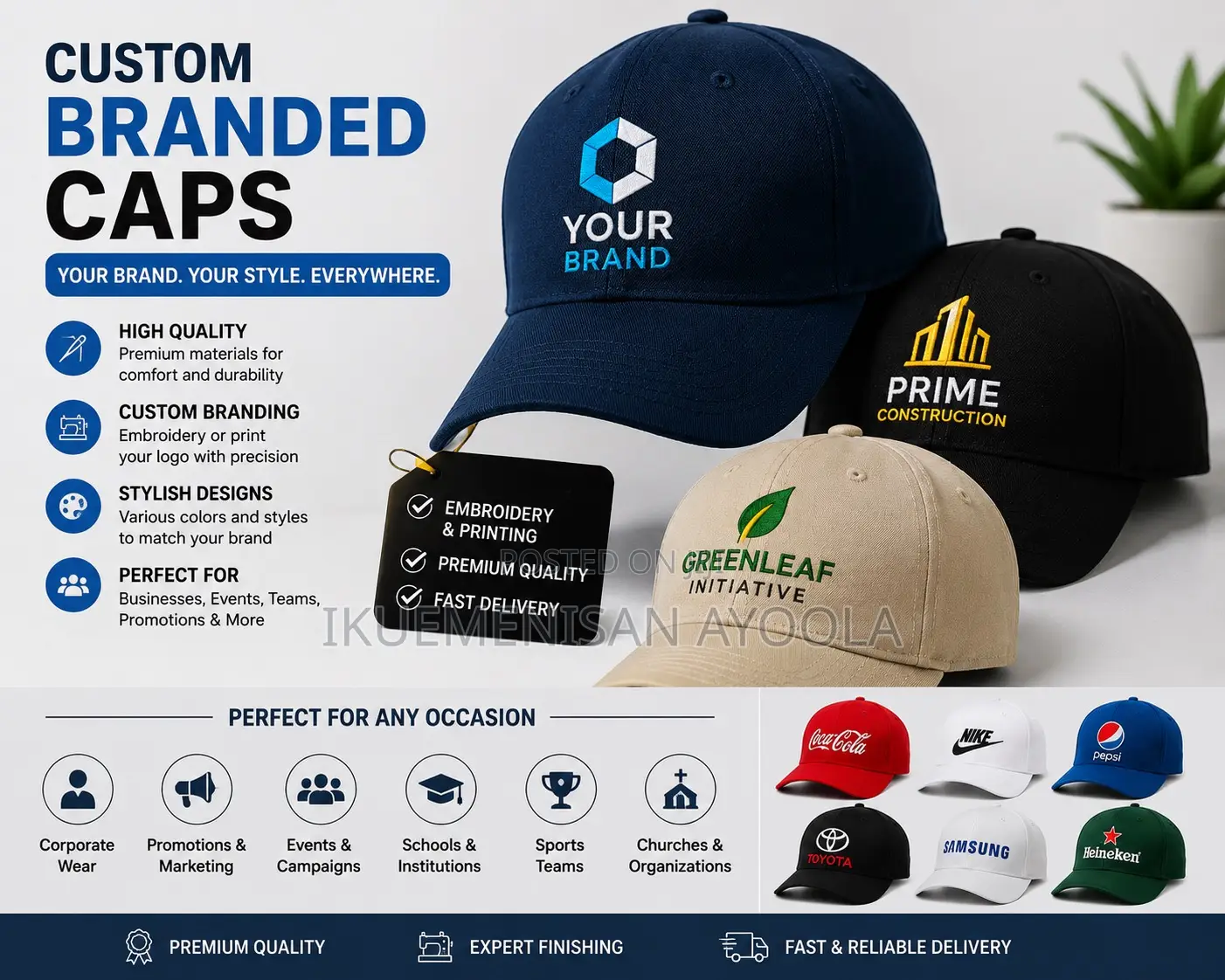Custom Branded Caps Production
