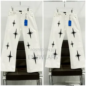 White Wide-Leg Denim Jeans