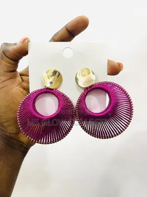 Pink Woven Earrings