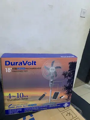 Duravolt 18 Inch Solar Rechargeable Fan Available