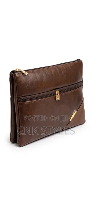 Slim Brown Clutch Bag