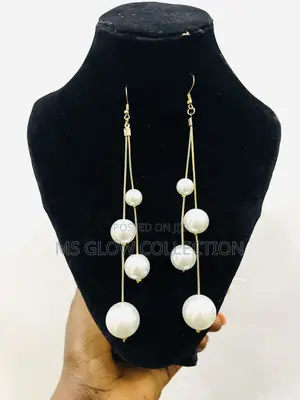 Gold Dropping Ball Pearl Earrings