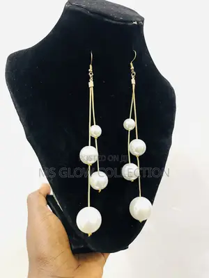 Gold Dropping Ball Pearl Earrings