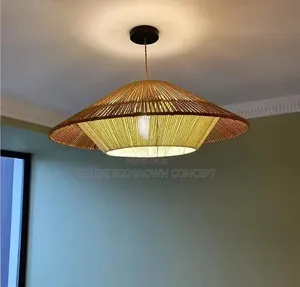 Bamboo Rattan Pendant Lamp Minimalist Boho Woven Interior Lightings