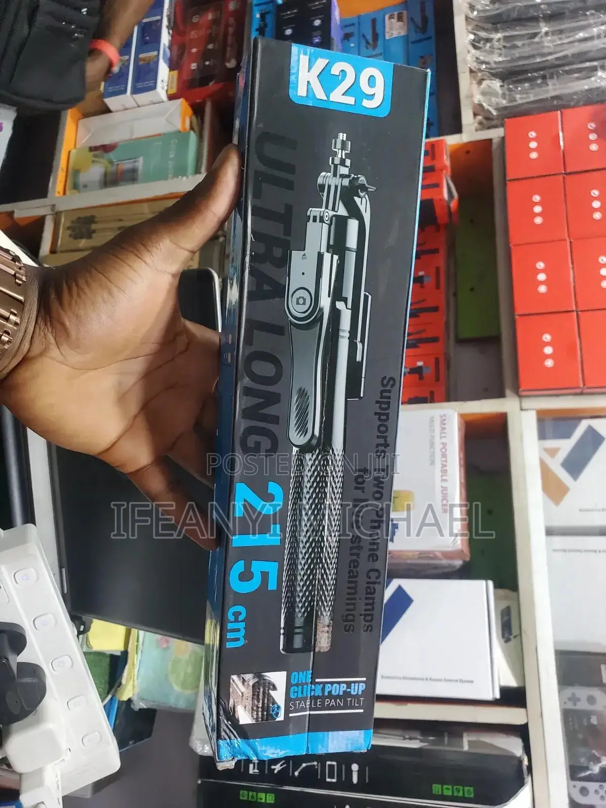215cm Long Bluooth Tripod With Mini Remote - Black