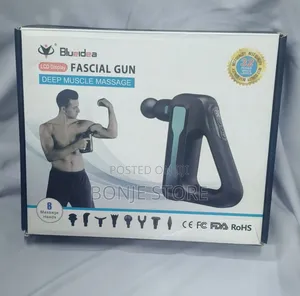 Blue Idea Led Display Massage Gun - 32 Speed, 8 Head Deep Tissue Gun