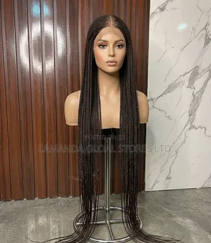 Premium Neatly Braided Ghana Weaving Center Part Wig