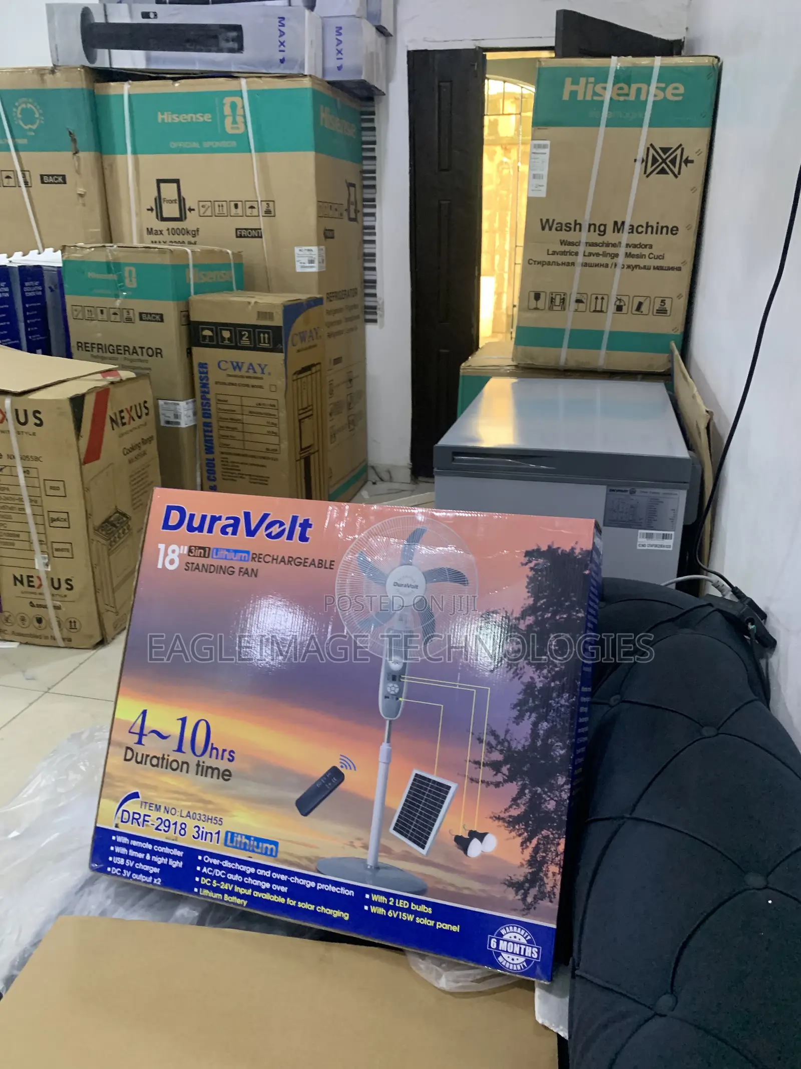 Duravolt DRF-2918 Solar Compatible Fan With Usb Charging